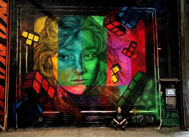 A mural of Dutch Singer Froukje Veenstra